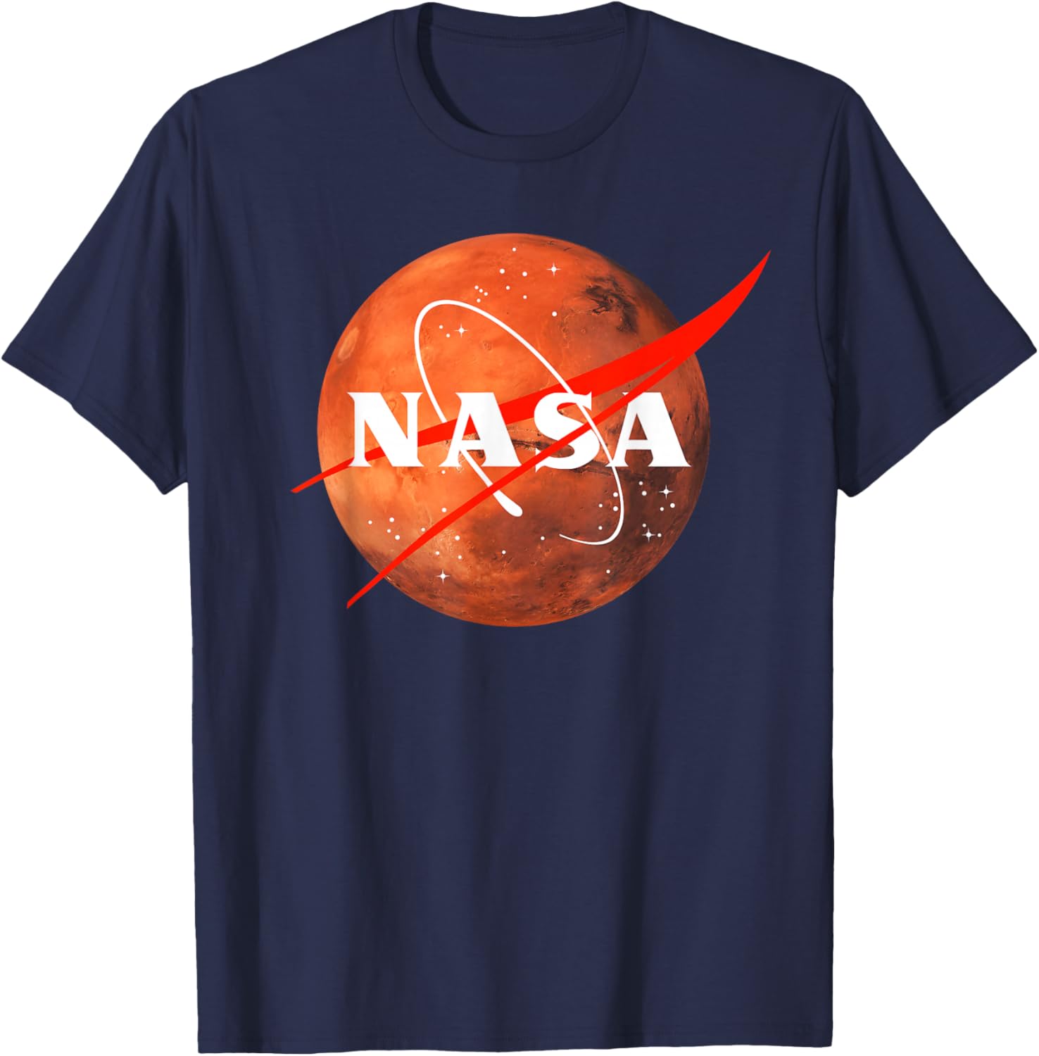 NASA Meatball Logo Vintage Retro Space Planet Mars Graphic T-Shirt - T-Shirt | Navy