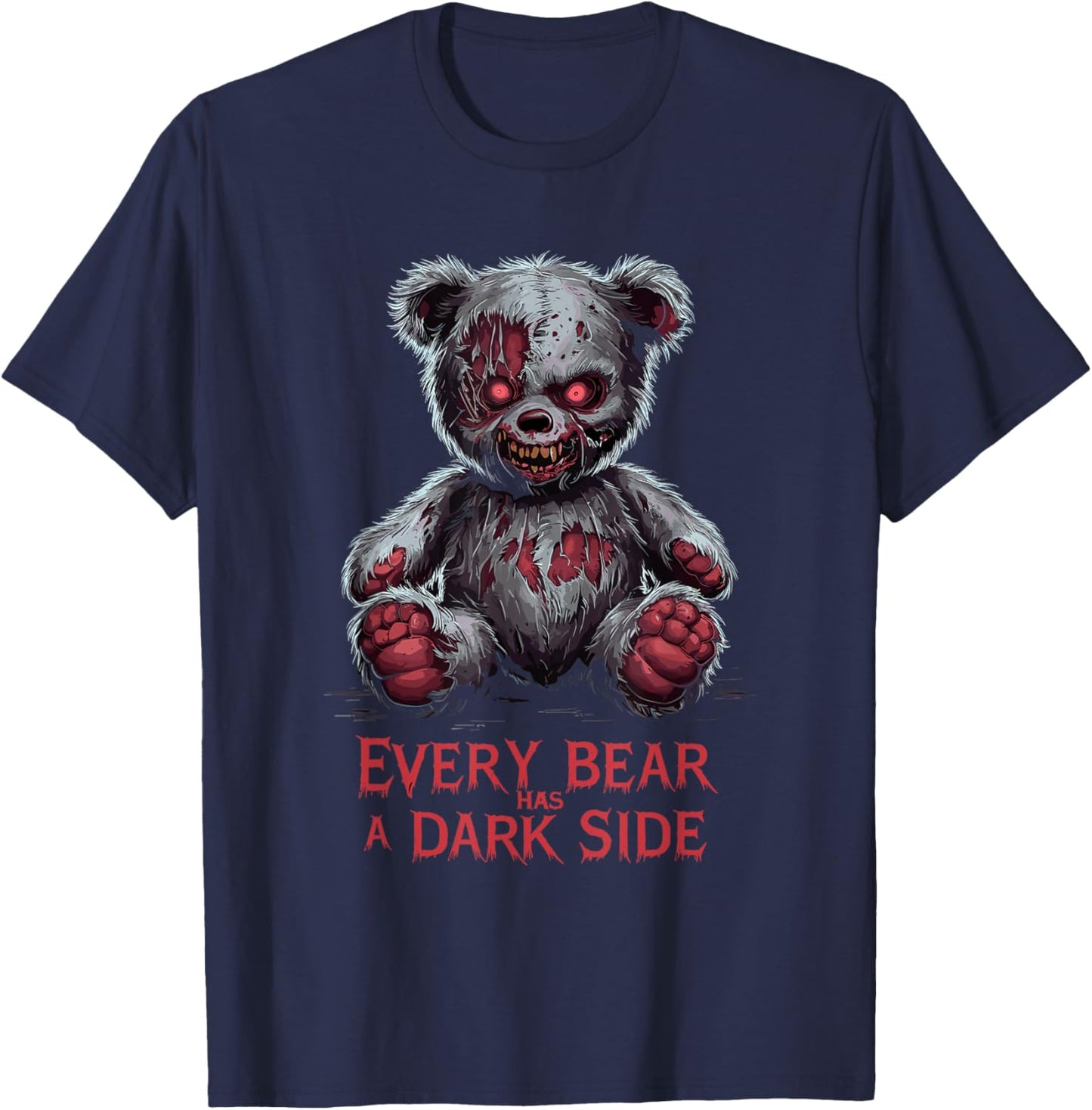 Schrecklicher Teddy Gruseliger Plüsch Horror Teddybär Gruselig T-Shirt - T-Shirt | Navy