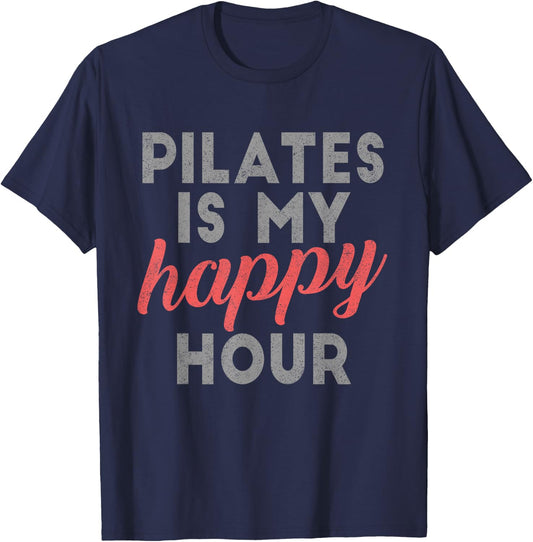Pilates ist mein Happy Hour Sweet Gift Pilates T-Shirt - T-Shirt | Navy