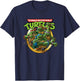 Classic Teenage Mutant Ninja Turtles Group And Logo T-Shirt - T-Shirt | Navy
