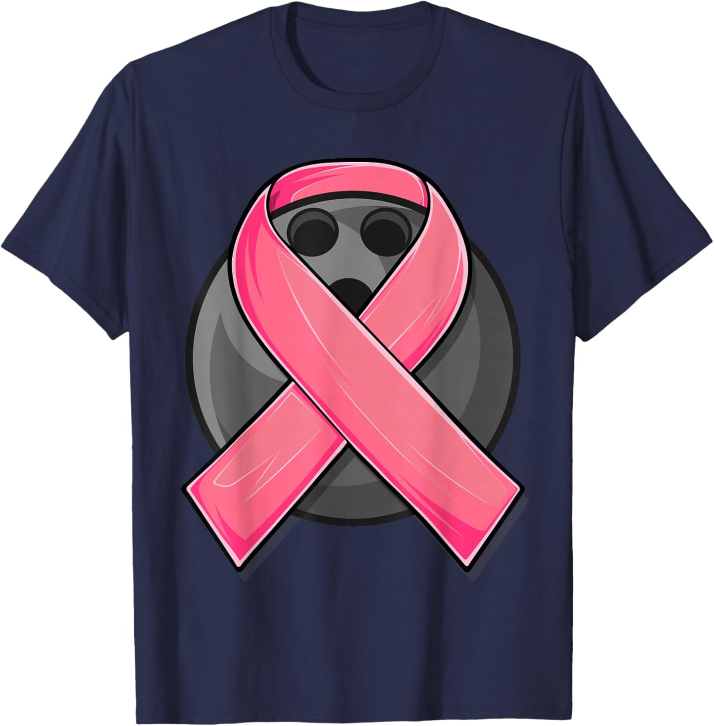 Breast Cancer Awareness Bowling Shirts, Pink Cancer Support T-Shirt - T-Shirt | Navy
