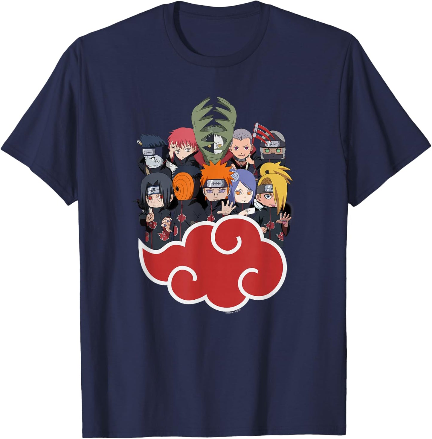 Naruto Shippuden Akasuki Group SD T-Shirt - T-Shirt | Navy