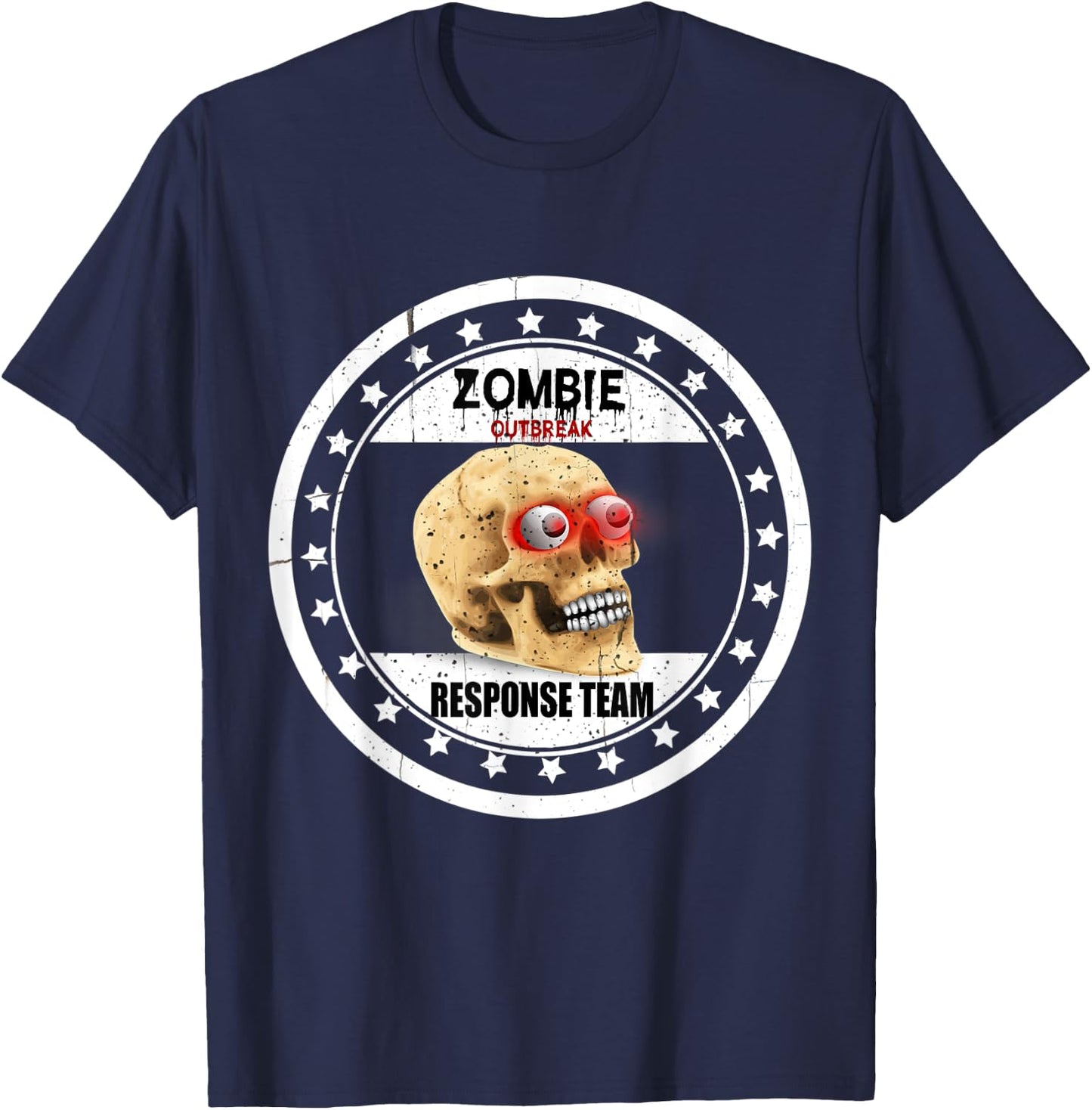 Awesome Zombie Outbreak Response Team T-Shirt - T-Shirt | Navy