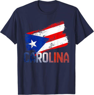 Carolina City Puerto Rico Flag Vintage Roots Boricua T-Shirt - T-Shirt | Navy