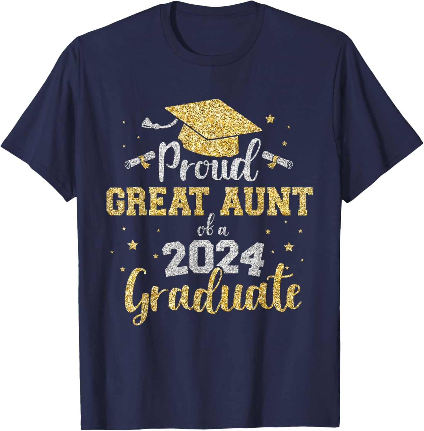 Proud great aunt of class of 2024 graduate senior graduation T-Shirt - T-Shirt | Navy