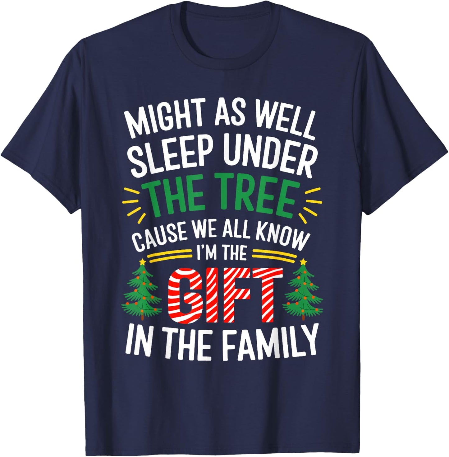 Funny Christmas Kids Girls Boys Christmas Pajamas Christmas T-Shirt - T-Shirt | Navy