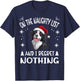 Cute Border Collie Dog Christmas On The Naughty List and I T-Shirt - T-Shirt | Navy