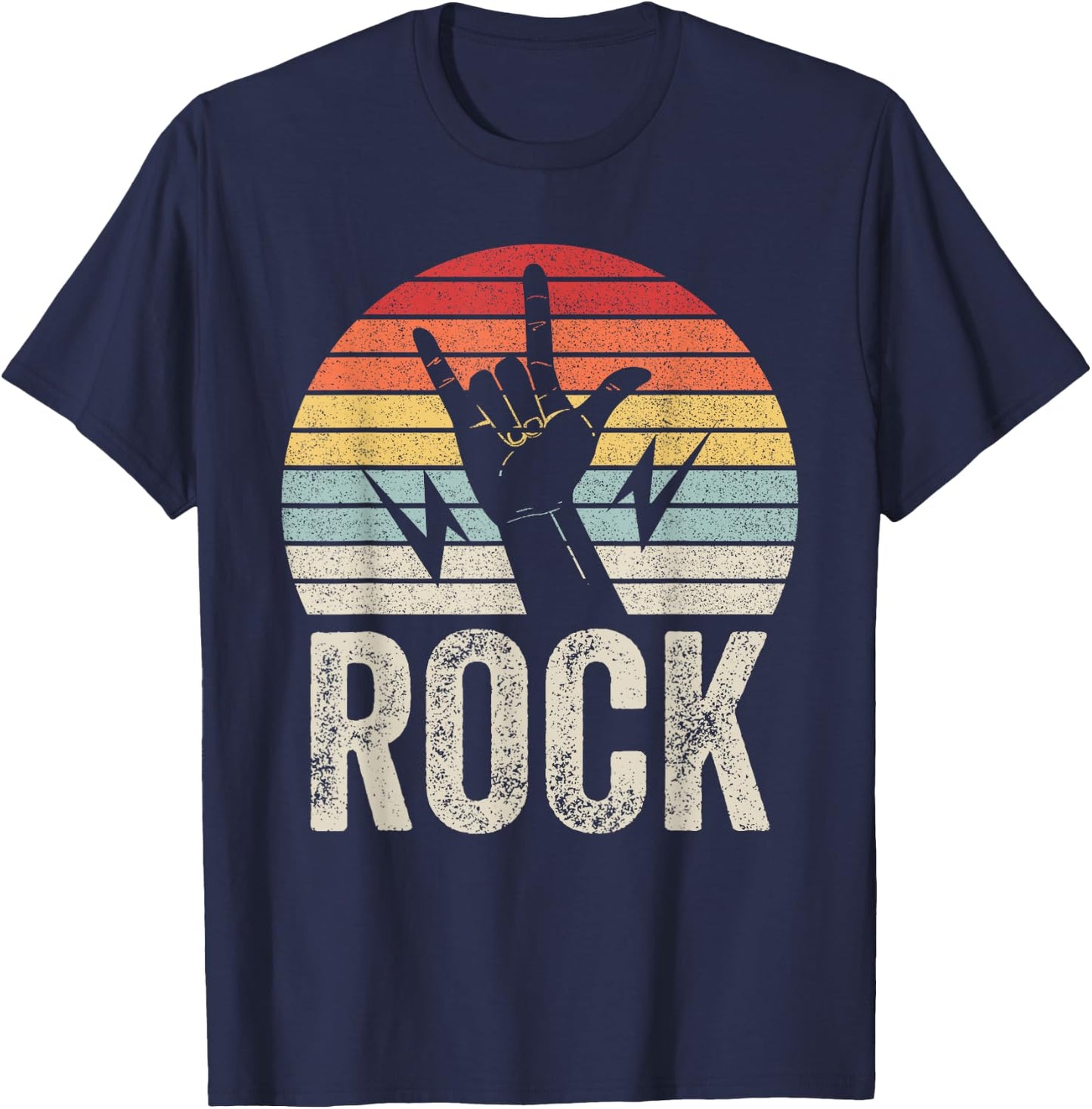 Vintage Retro Vintage Rock And Roll Rock Concert Band T-Shirt - T-Shirt | Navy