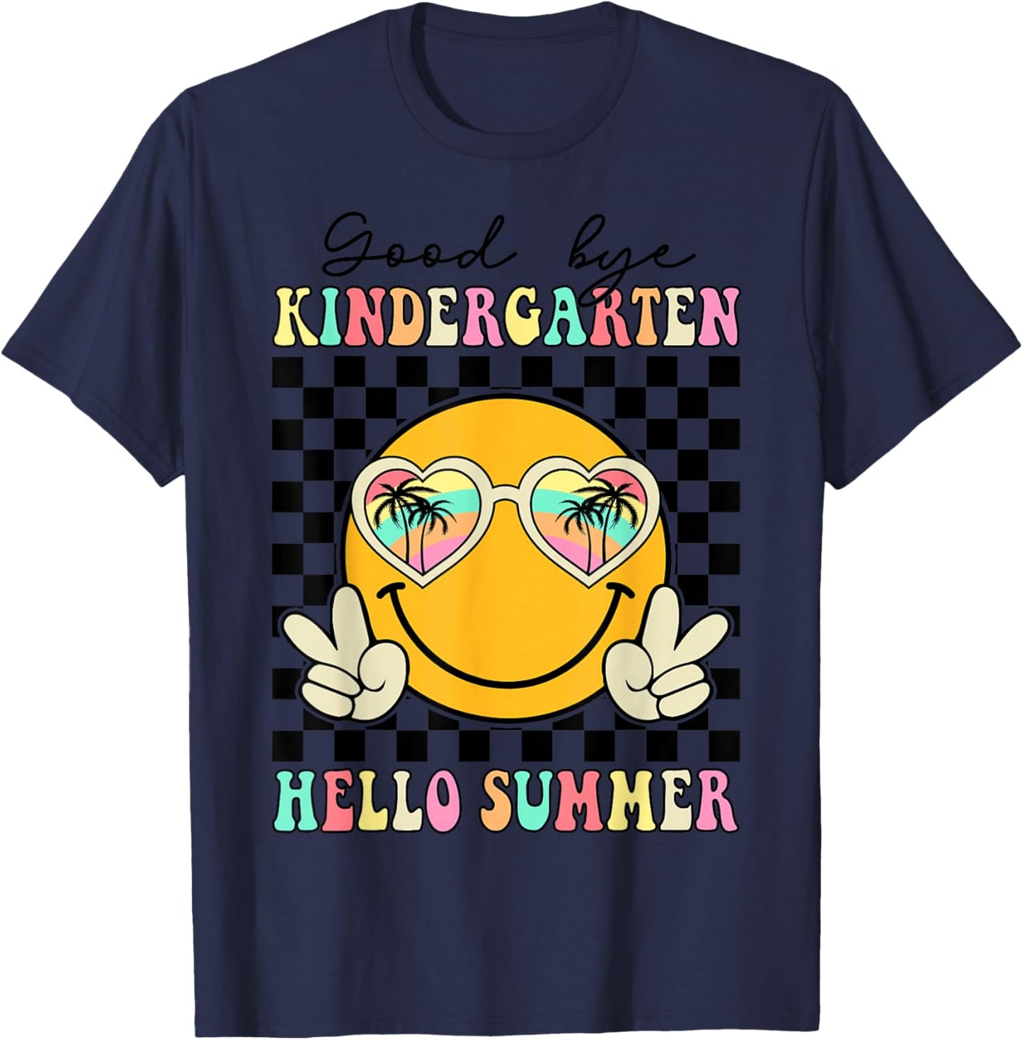 Goodbye Kindergarten Hello Summer Last Day Of School kids T-Shirt - T-Shirt | Navy