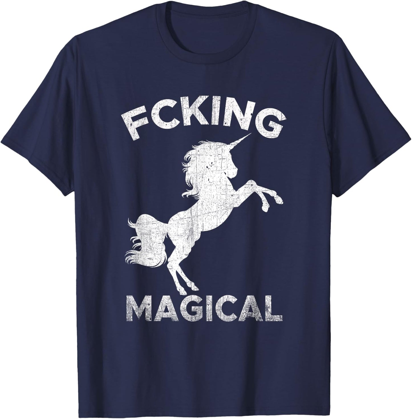 Fcking Magical Unicorn - Funny Adult T-Shirt - T-Shirt | Navy