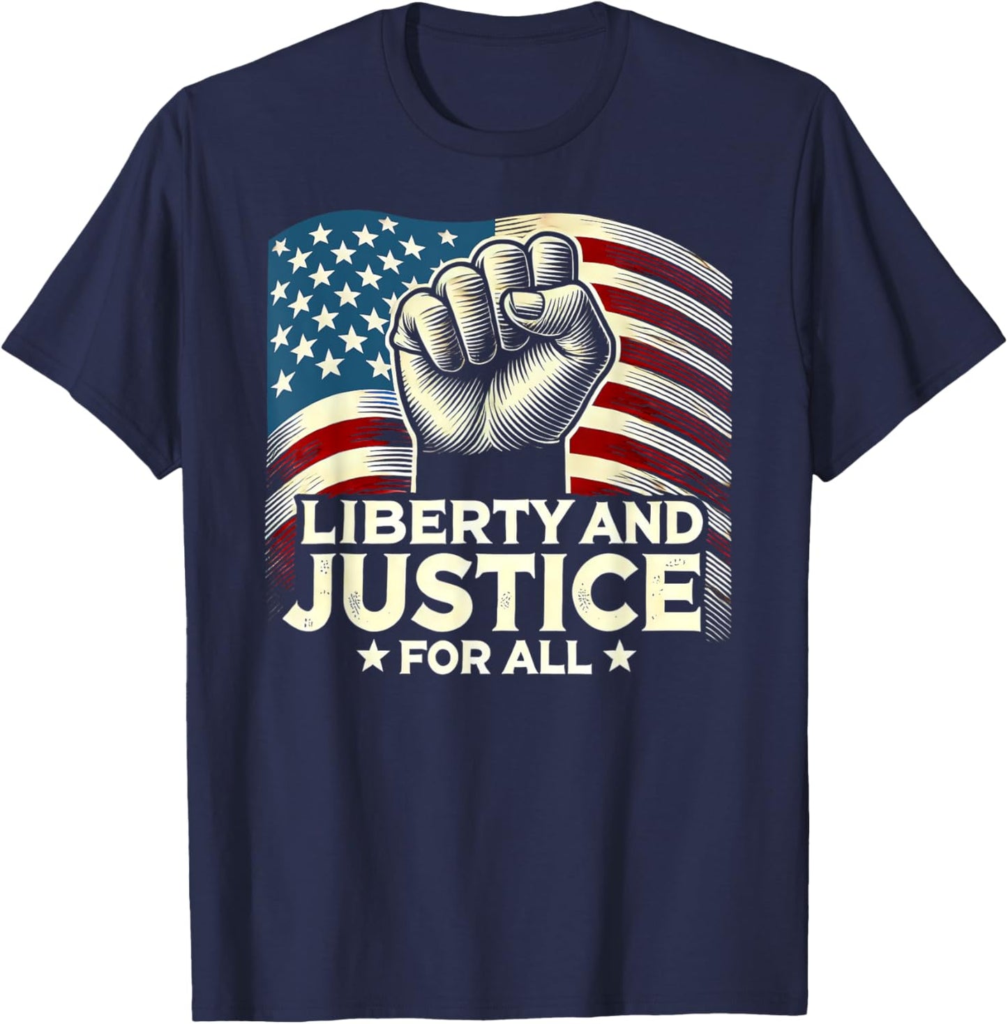 Liberty and Justice for all patriotic T-Shirt - T-Shirt | Navy