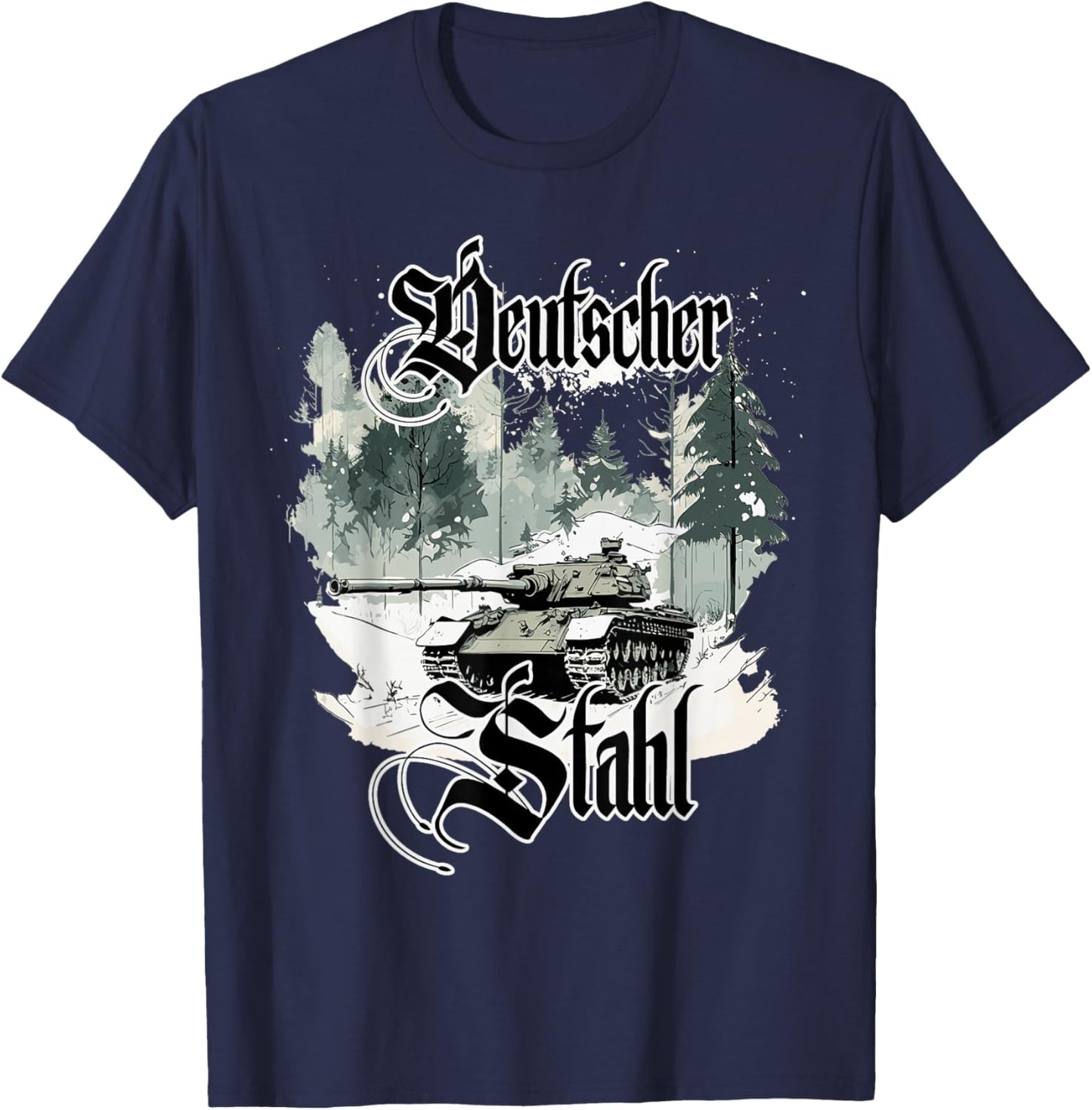 German steel Tiger tank Legendary tanks WWII soldiers T-Shirt - T-Shirt | Navy