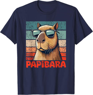 Papibara Meilleur Papa Pour La Fête Des Pères Capybara T-Shirt - T-Shirt | Navy