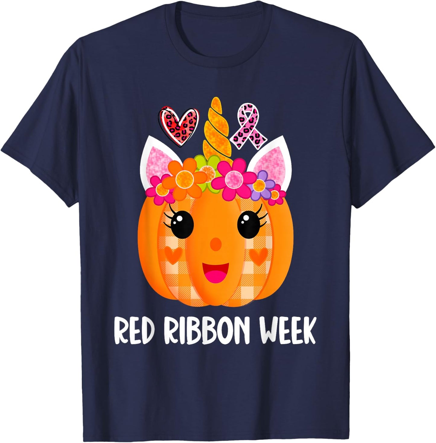 We Wear Red For Red Ribbon Week Awareness Red Ribbon Week T-Shirt - T-Shirt | Navy