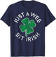 Just A Wee Bit Irish Lucky Clover St. Patrick's Day Distress T-Shirt - T-Shirt | Navy