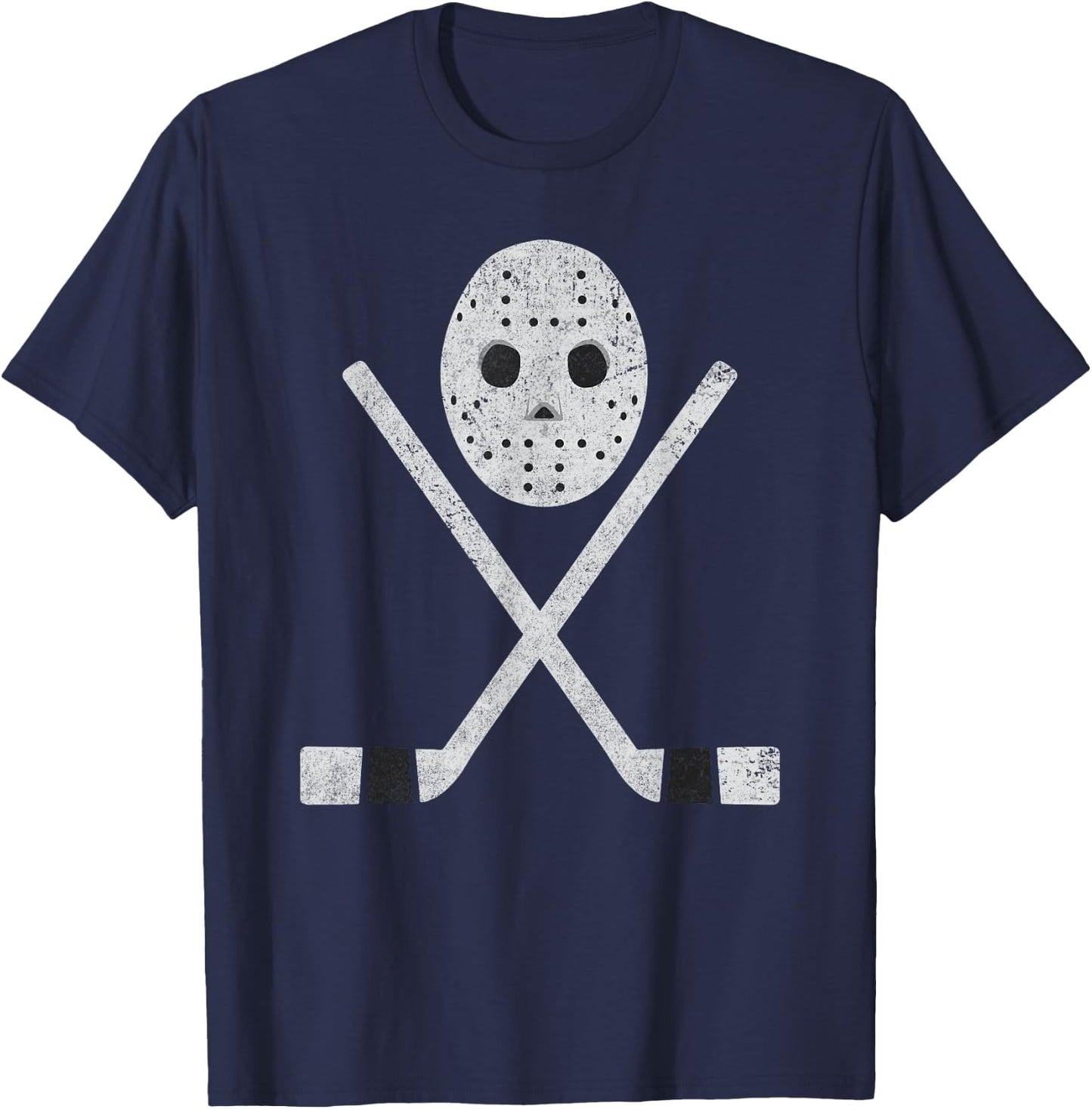 Cool Fear The Goalie Retro Mask Hockey T-Shirt - T-Shirt | Navy