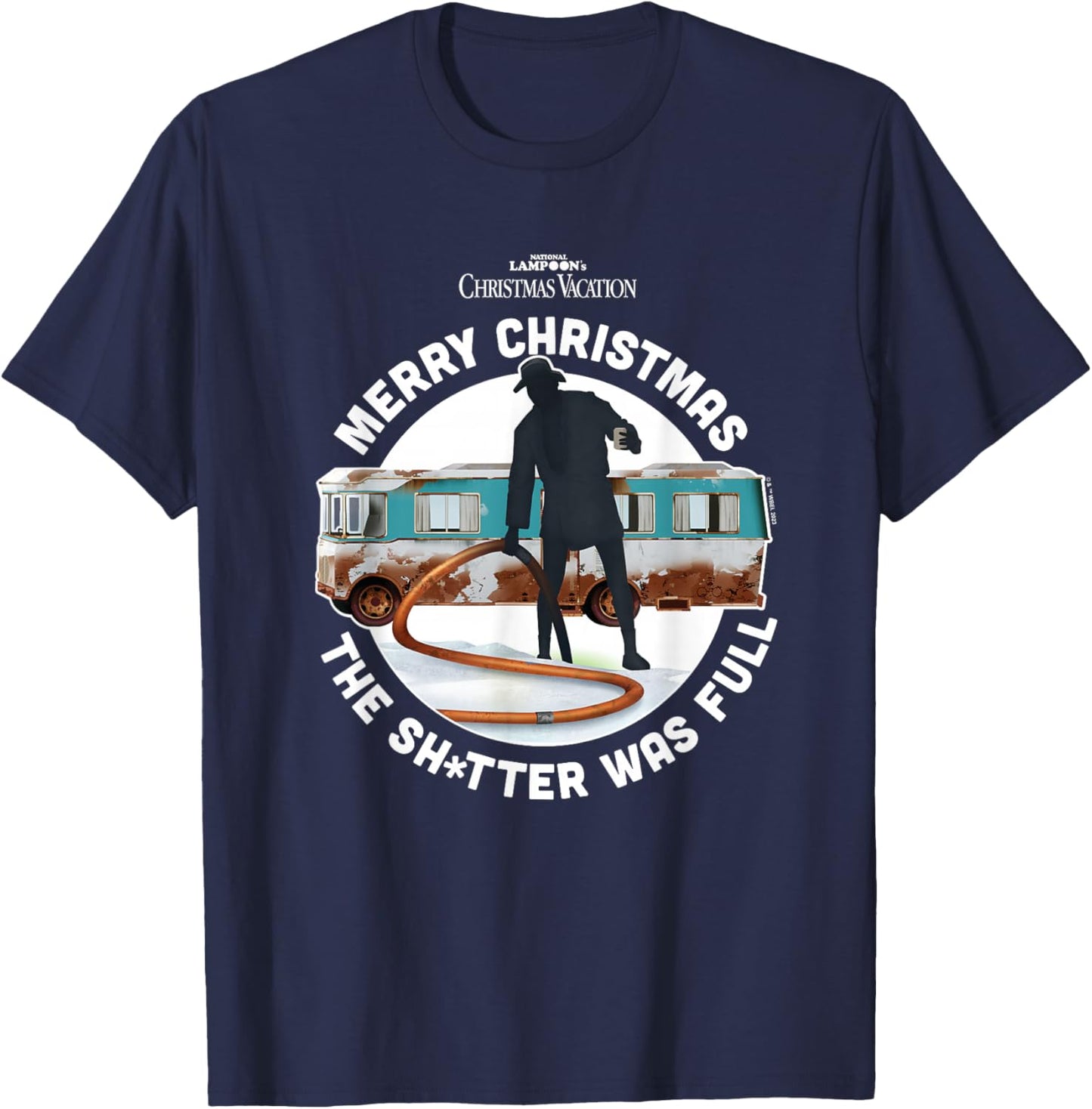National Lampoon's Christmas Vacation - The Shitter was Full T-Shirt - T-Shirt | Navy