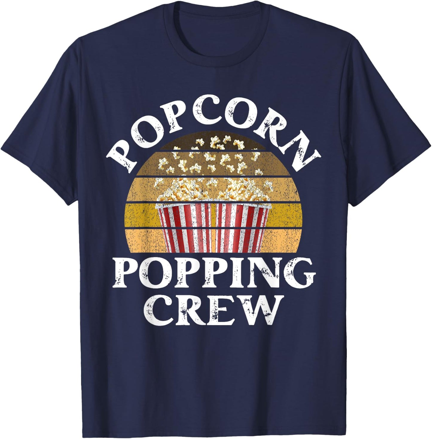 Popcorn Lover Girls Women Men Popping Crew Funny Popcorn T-Shirt - T-Shirt | Navy