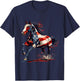 Patriotic Horse USA Flag Vintage Horse 4th Of July Women Men T-Shirt - T-Shirt | Navy