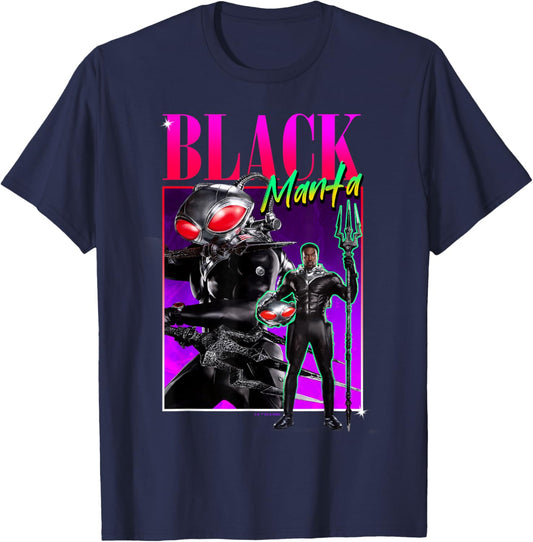Aquaman and the Lost Kingdom 90's Style Black Manta T-Shirt - T-Shirt | Navy