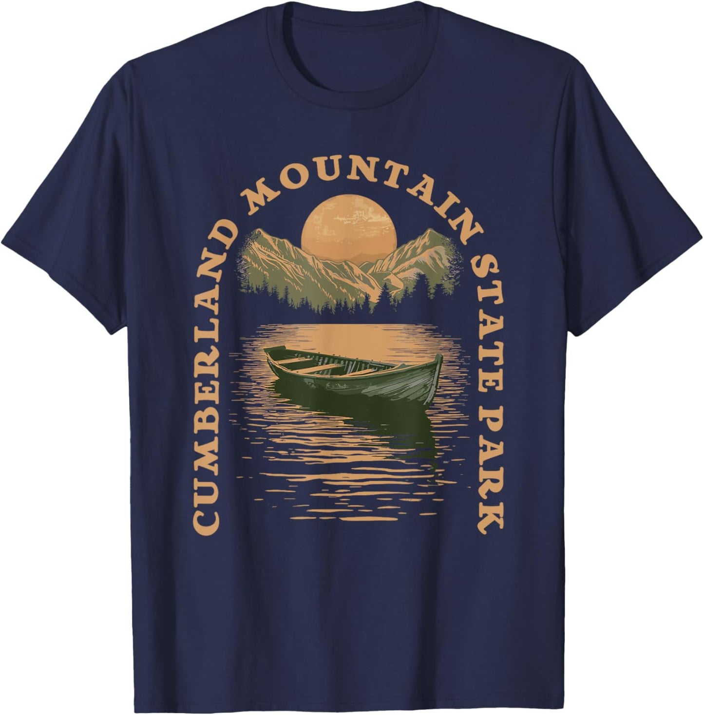 Cumberland Mountain State Park Boat Lake Retro Vintage T-Shirt - T-Shirt | Navy