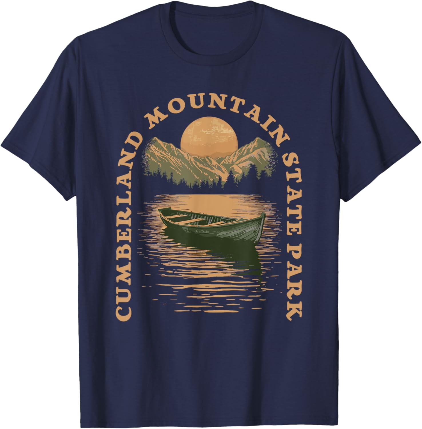 Cumberland Mountain State Park Boat Lake Retro Vintage T-Shirt - T-Shirt | Navy