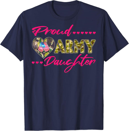 Proud Army Daughter - US Flag Dog Tags Military Child Gift Women Kids