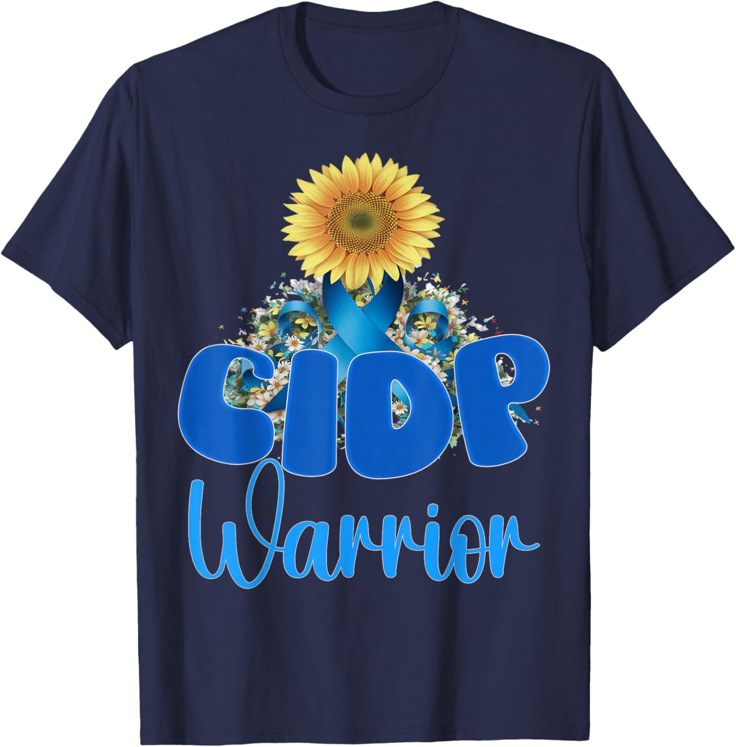 CIDP awareness sunflower T-Shirt - T-Shirt | Navy