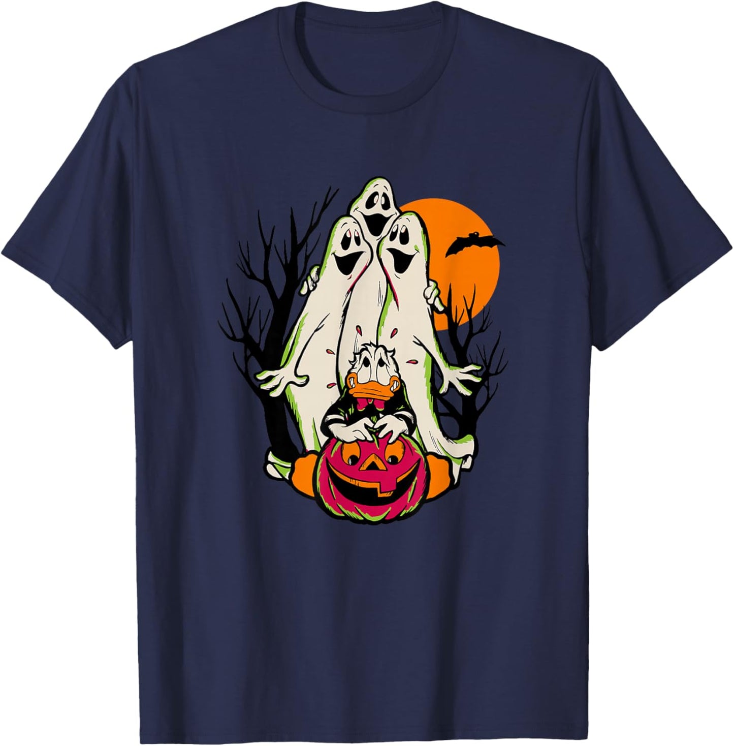 Disney Mickey and Friends Halloween Donald Duck & Ghosts T-Shirt - T-Shirt | Navy
