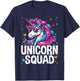 Unicorn Squad - Graceful Unicorn with Leopard Bandana T-Shirt - T-Shirt | Navy