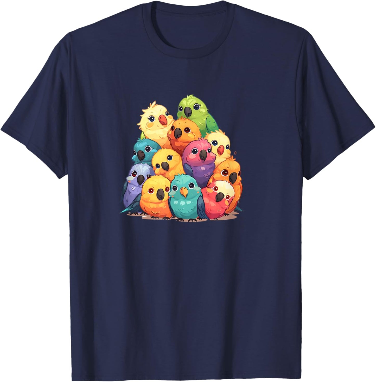 Cute Kawaii Pastel Cockatiel Parakeet Bird Boys Girls Kids T-Shirt - T-Shirt | Navy