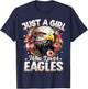 Just A Girl Who Loves Eagle Floral Women Girls T-Shirt - T-Shirt | Navy