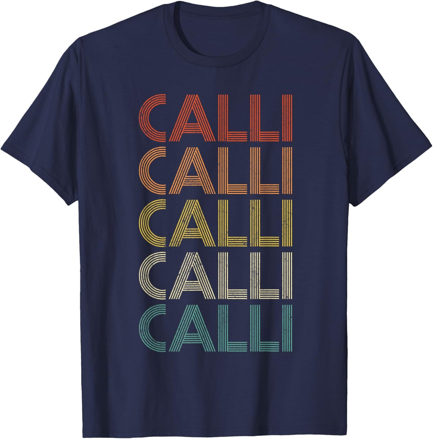 Calli Vintage Retro T-Shirt - T-Shirt | Navy