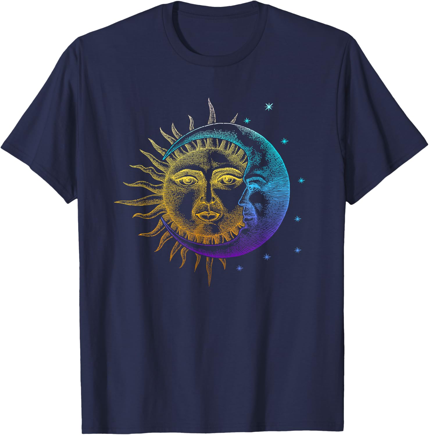 Live By The Sun Love By The Moon Spirituality Gift Bohemian T-Shirt - T-Shirt | Navy