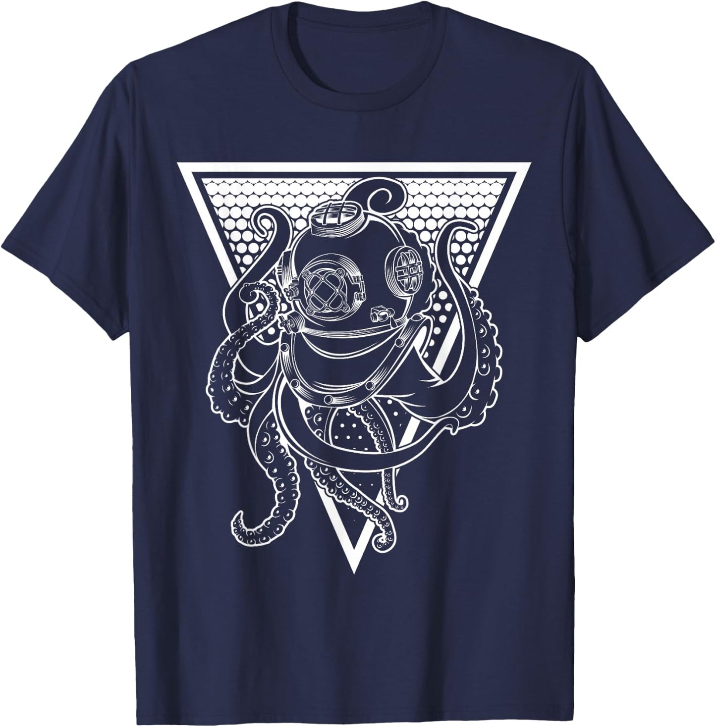 Deep Sea Diving Helmet Octopus Octopus Underwater Diver Gift T-Shirt - T-Shirt | Navy