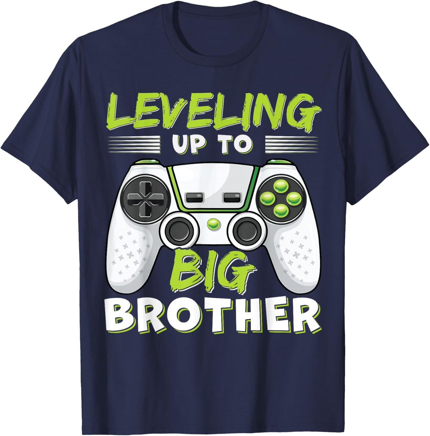 Leveling Up to Big Brother T-Shirt - T-Shirt | Navy