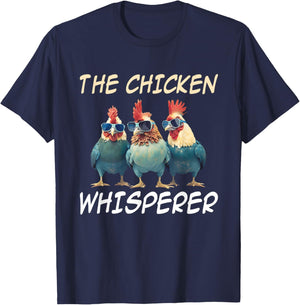 The Chicken Whisperer Retro Vintage Funny Chicken Farmer T-Shirt - T-Shirt | Navy