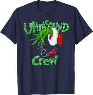 Ultrasound Crew Sonographer Merry Christmas Xmas Pajamas T-Shirt - T-Shirt | Navy