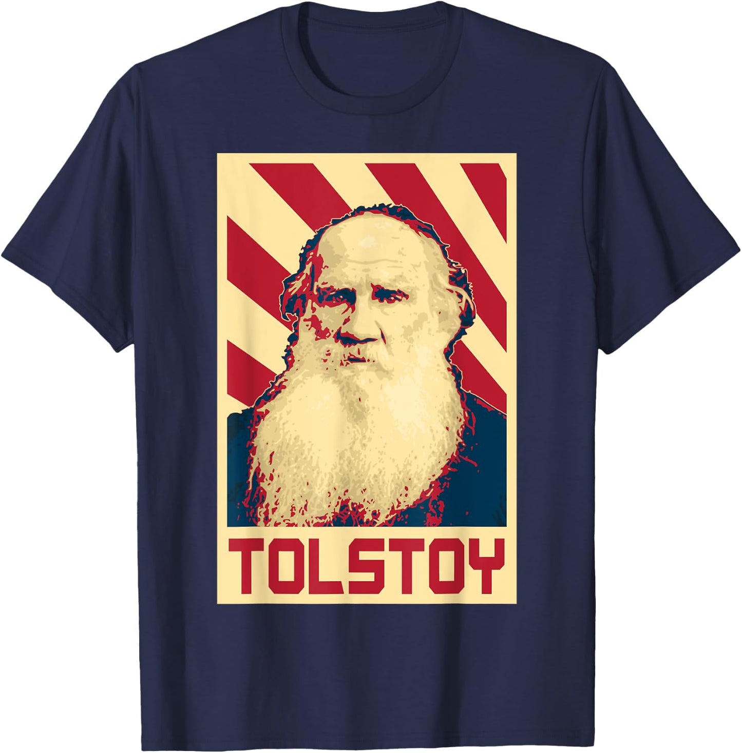 Leo Tolstoy Retro Propaganda T-Shirt - T-Shirt | Navy
