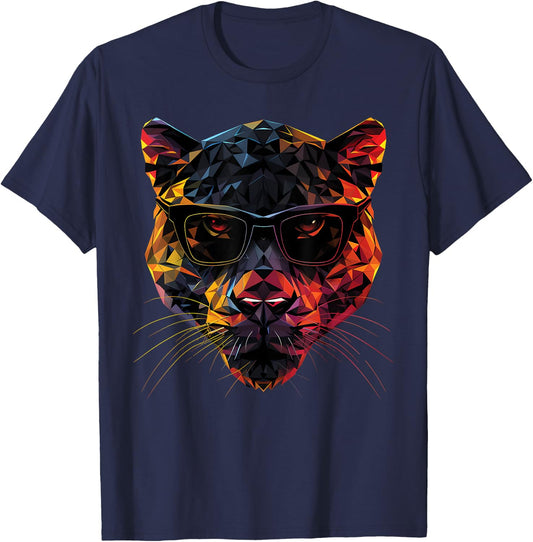 Panther Dad Mom Cool Sunglasses - Panther T-Shirt - T-Shirt | Navy