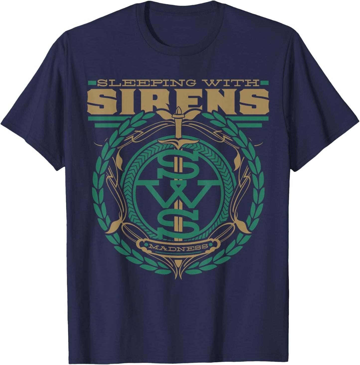 Sleeping With Sirens - Green Madness - Official Merchandise T-Shirt - T-Shirt | Navy