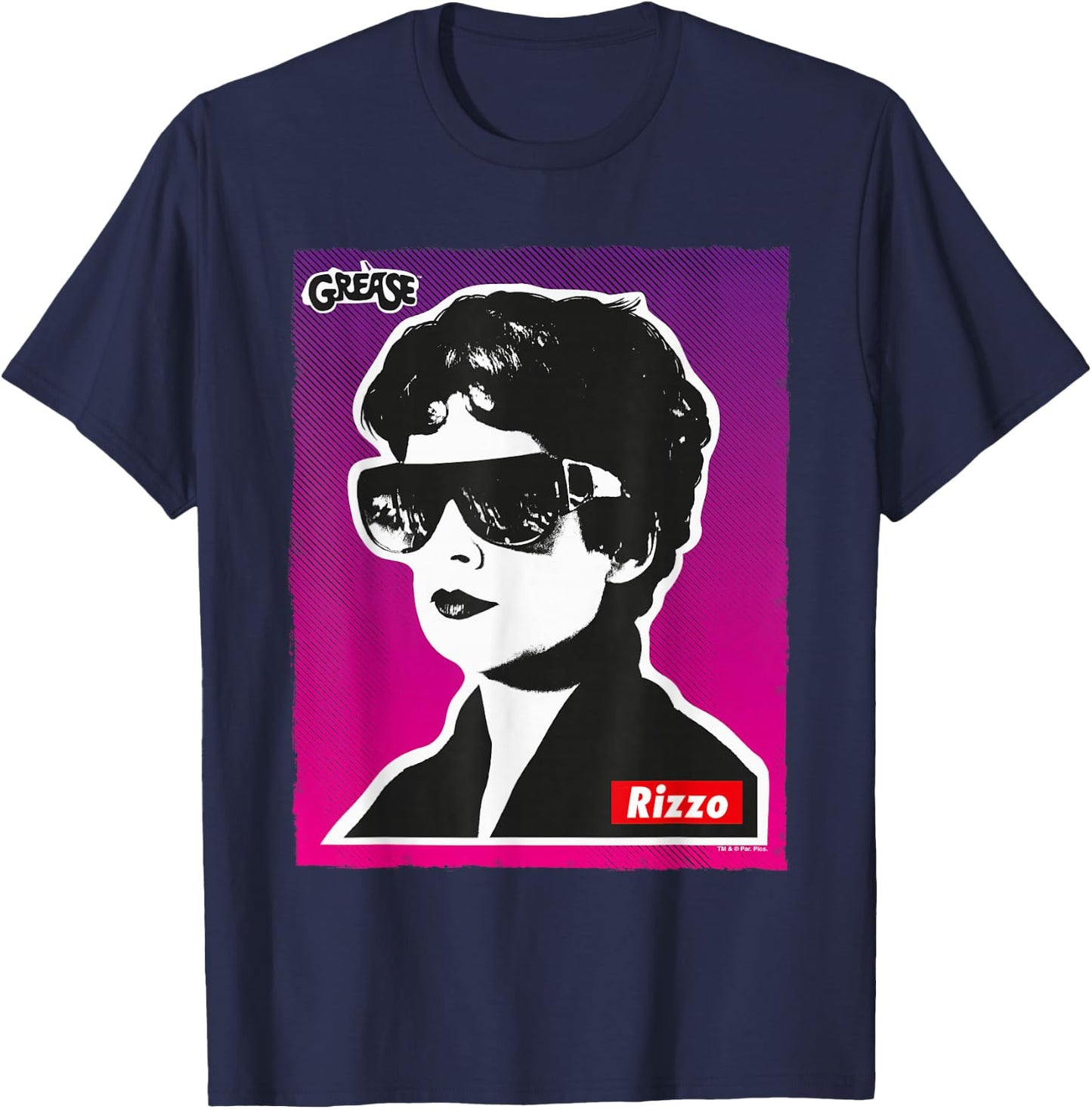 Grease Rizzo Portrait Pink Ladies T-Shirt - T-Shirt | Navy