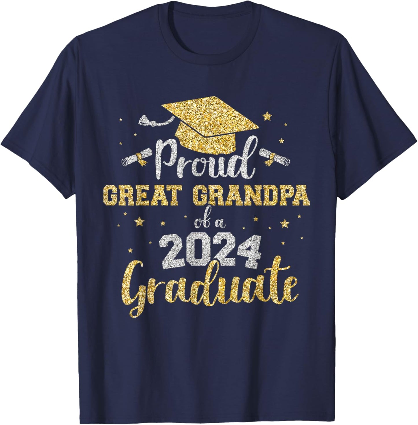 Proud great grandpa class of 2024 graduate senior graduation T-Shirt - T-Shirt | Navy