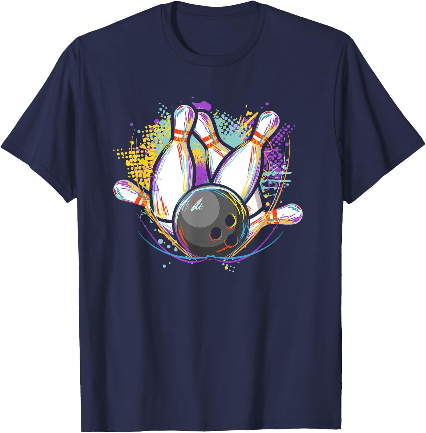 Bowling Pins - Bowling Bowler T-Shirt - T-Shirt | Navy