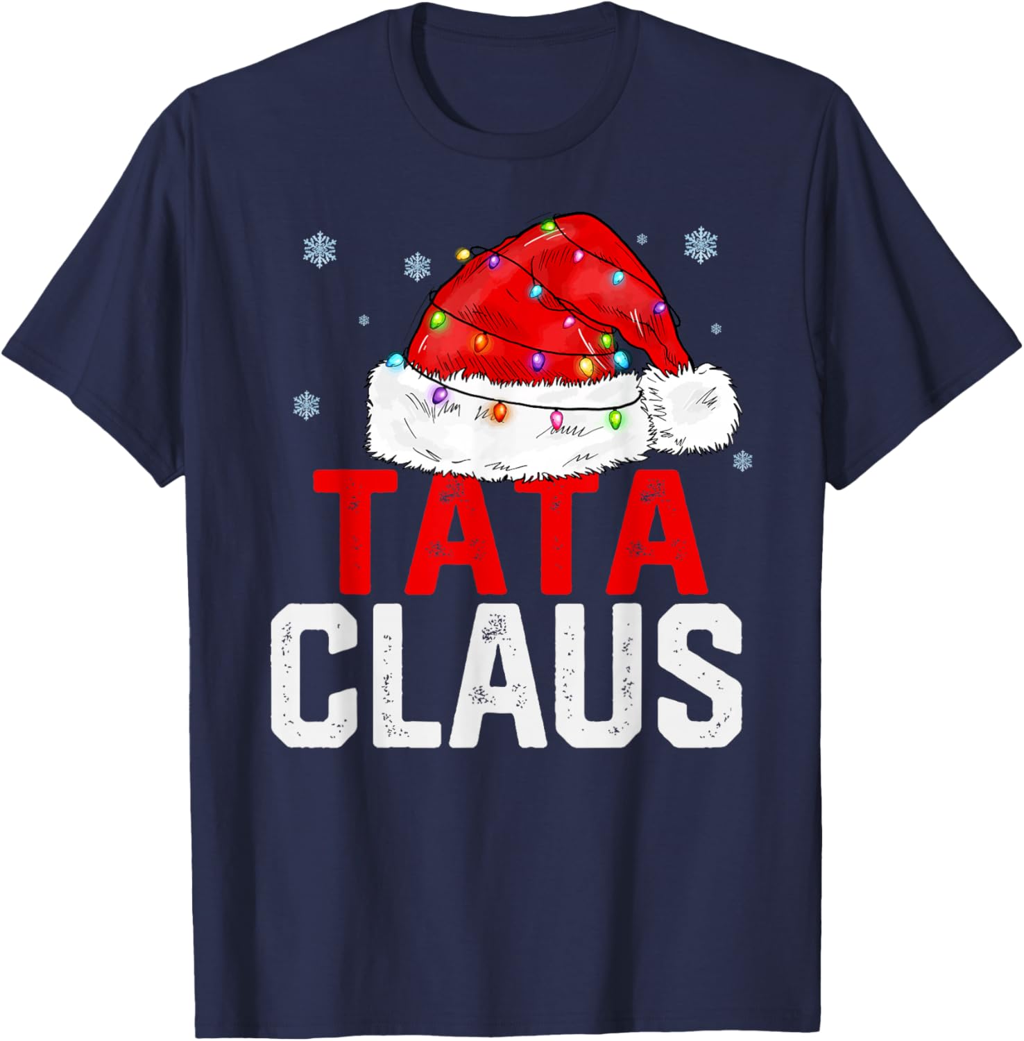 Tata Claus Funny Xmas Family Matching Grandpa Christmas T-Shirt - T-Shirt | Navy