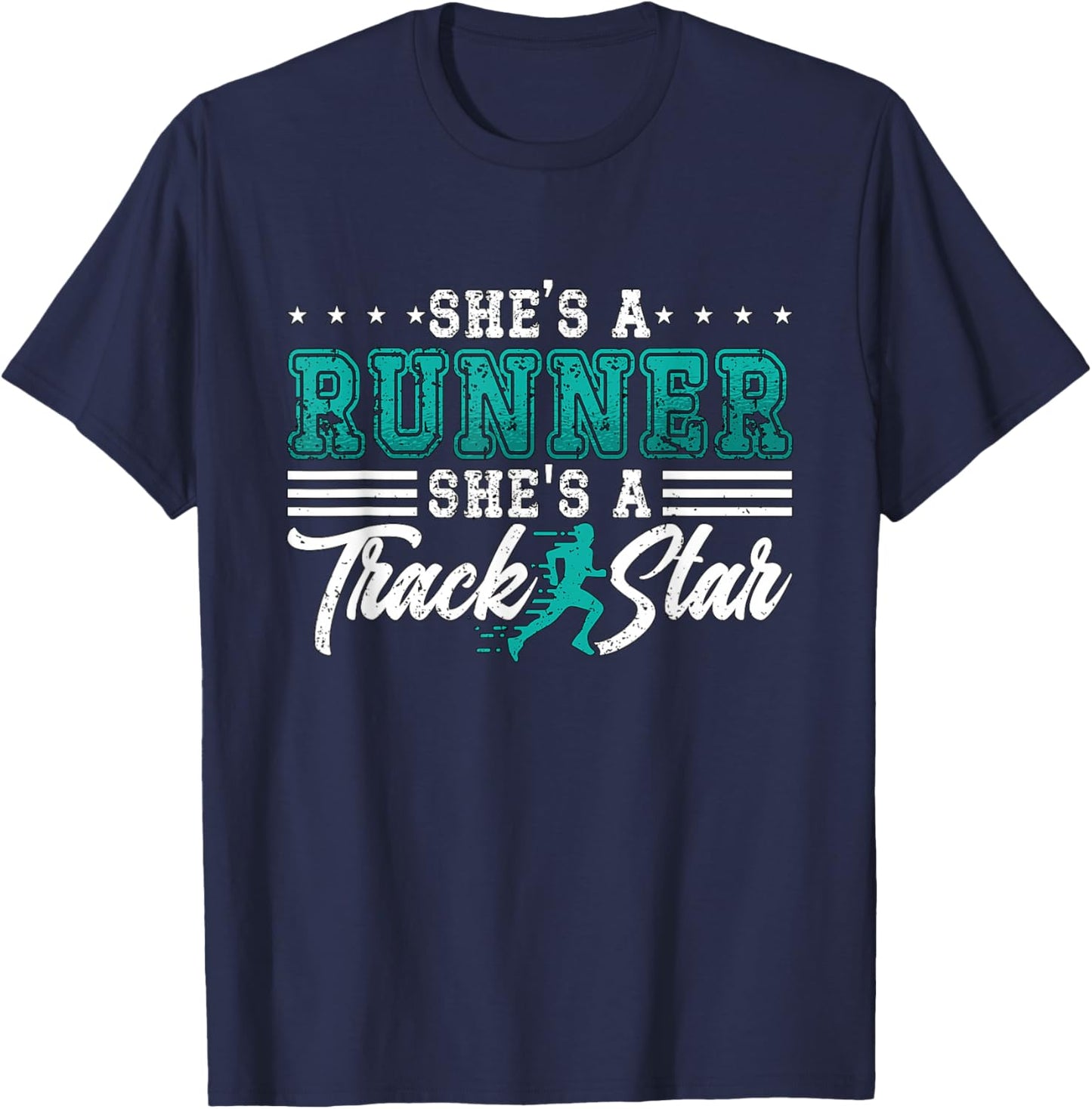 She's A Runner She's A Track Field Thrower Track And Field T-Shirt - T-Shirt | Navy