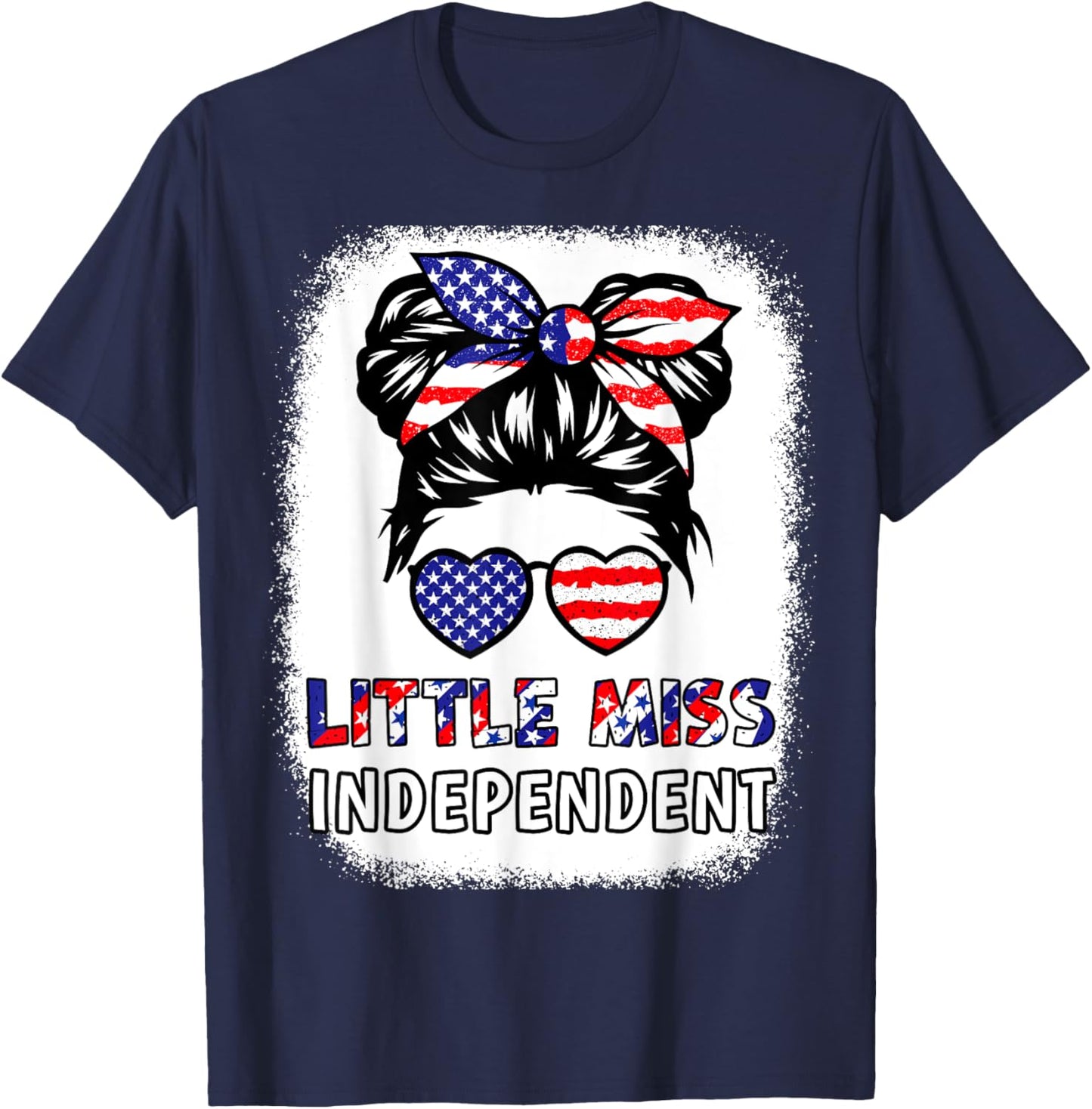 Girl 4th July Little Miss Independent Teen Youth Patriotic T-Shirt - T-Shirt | Navy
