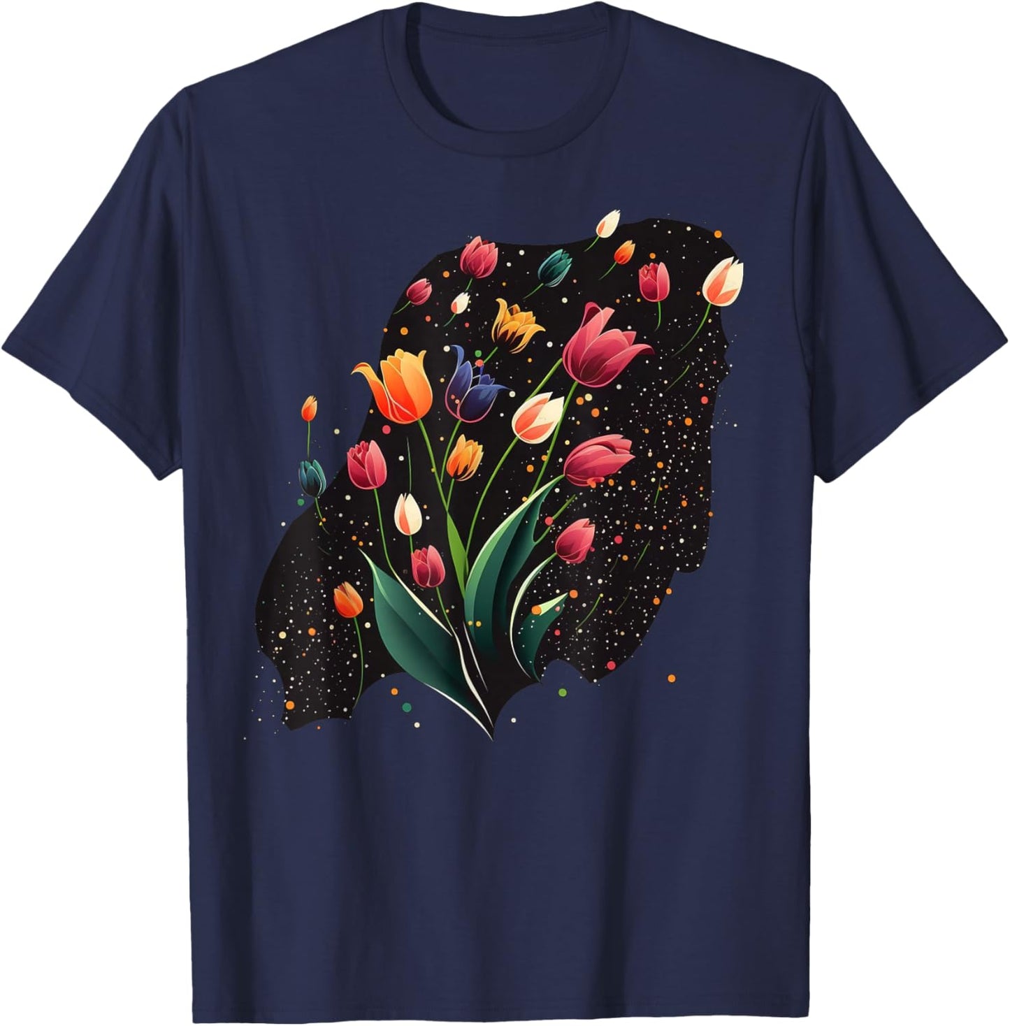 Tulip bouquet on Tulip T-Shirt - T-Shirt | Navy