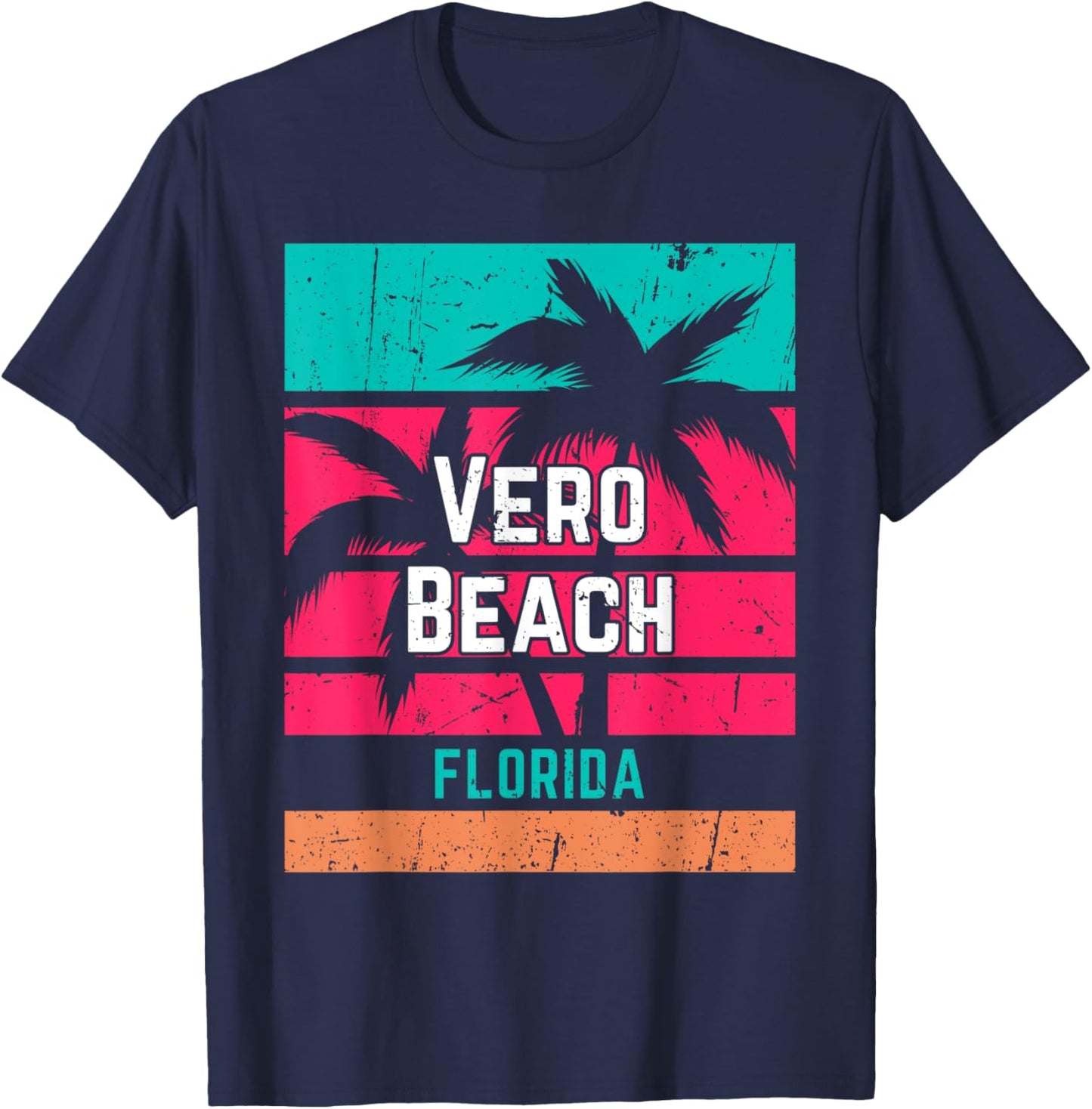 Vero Beach Florida Vacation Souvenir Surfing Vintage Women T-Shirt - T-Shirt | Navy