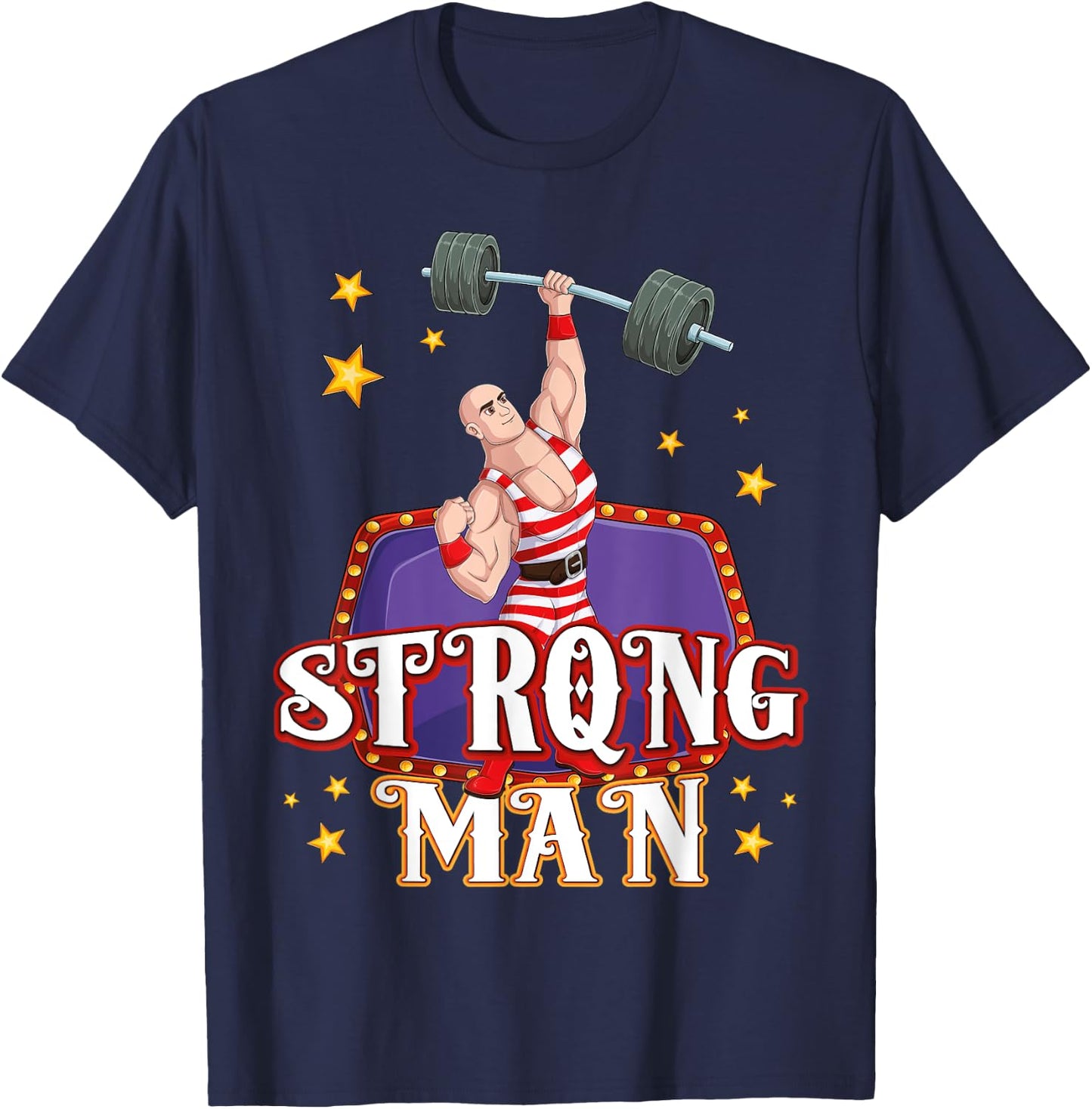 Strong Man Costume Circus Staff Carnival Strongman kids Boys T-Shirt - T-Shirt | Navy